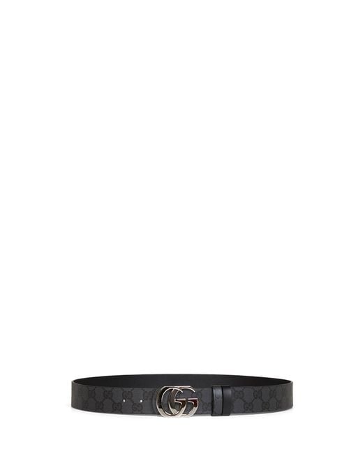 Gucci White Cut Gg Marmont Reversible Belt for men