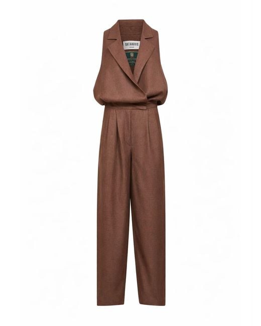 Batakovic Brown Linen Rasty Jumpsuit