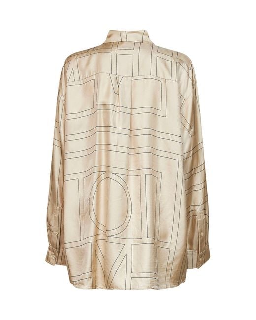 Totême Natural Monogram Silk Classic Shirt
