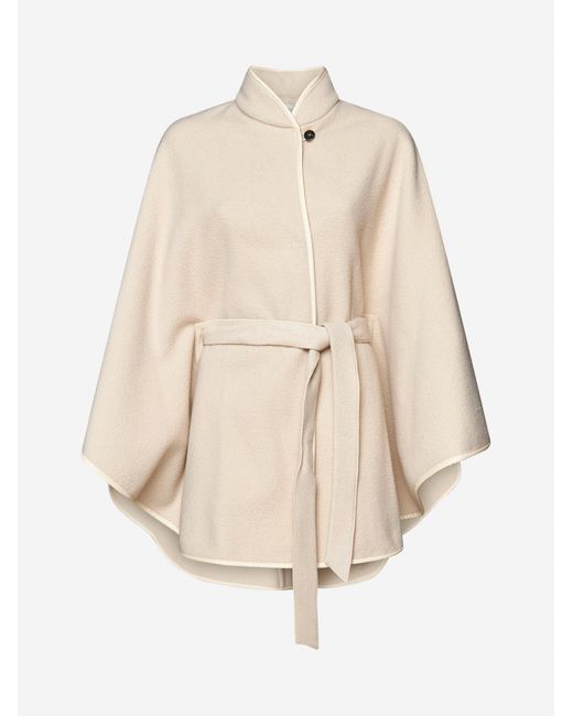 Forte Forte Natural Wool And Cashmere Belted Cape