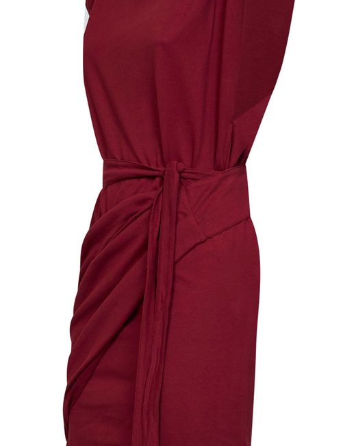 Isabel Marant Red Dark Burgundy Jersey Marielle Draped Mini Dress
