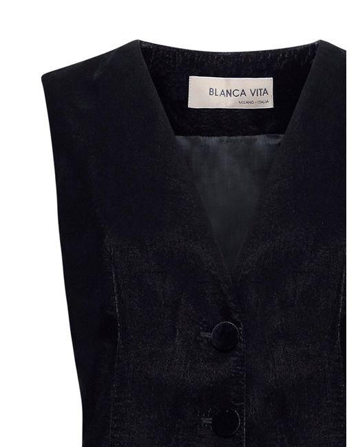 Blanca Vita Black Velvet Galky Waistcoat