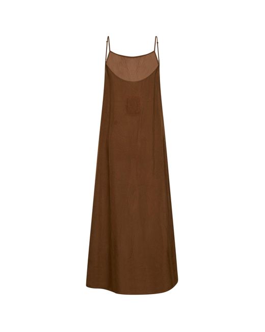 Uma Wang Brown Viscose Anaya Midi Dress