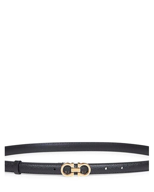 Ferragamo White Hammered Calfskin Gancini Belt