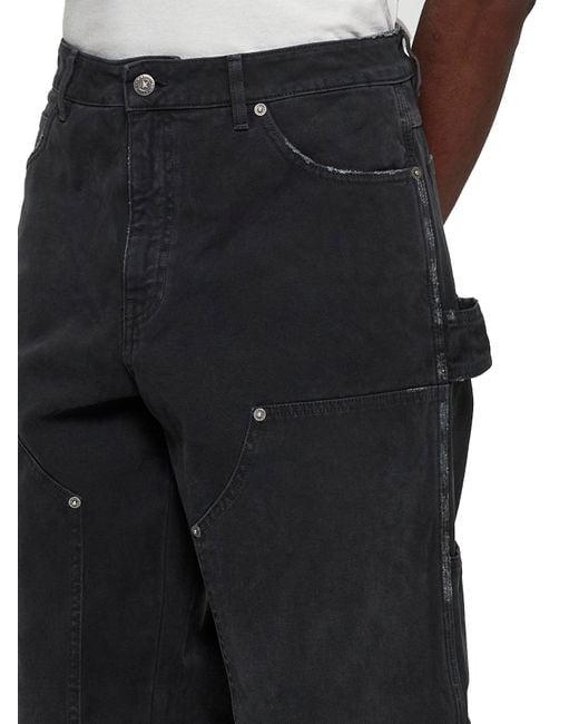 Golden Goose Deluxe Brand Black Denim Jeans With Patches for men