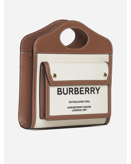 Burberry Multicolor Pocket Mini Canvas And Leather Bag