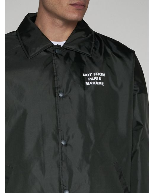 Drole de Monsieur Black Nfpm Slogan Nylon Jacket for men