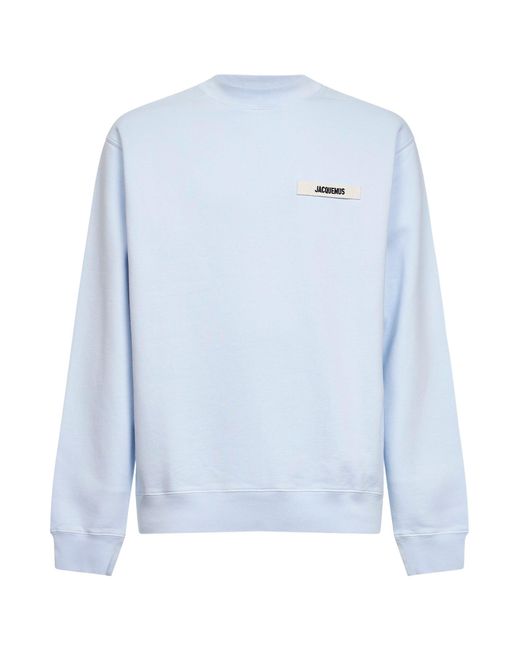 Jacquemus Blue Organic Cotton Fleece The Gros Grain Sweatshirt for men