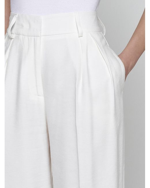 Blanca Vita White Pelargy Viscose Trousers