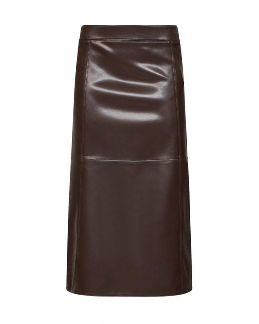 Max Mara Brown Dark Coated Jersey Smmcrisma Midi Skirt