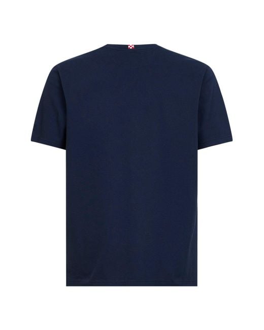 Mc2 Saint Barth Blue Stretch Cotton Pique Bakewell T-Shirt for men