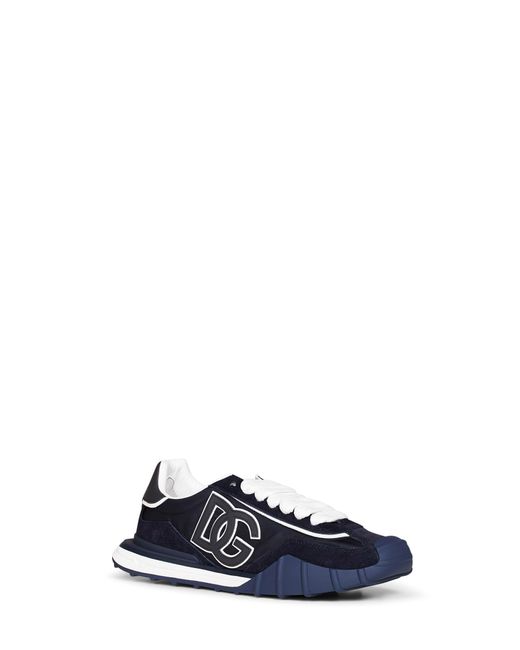 Dolce & Gabbana Blue Nylon And Suede Dg Athletic Sneakers for men