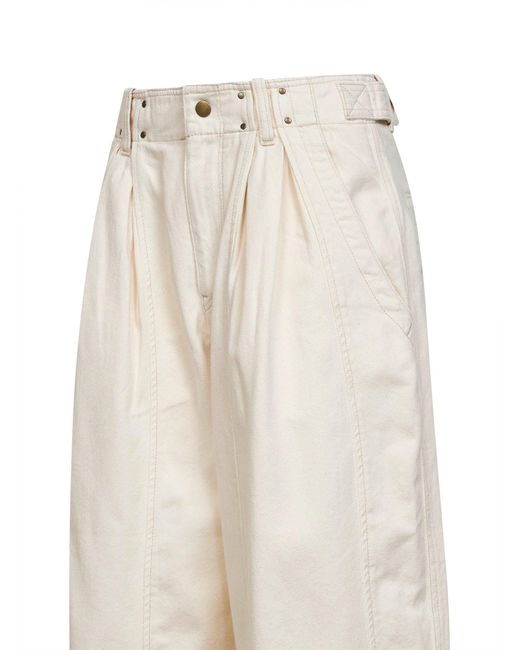Isabel Marant White Ecru Denim Ireme Workwear Trousers
