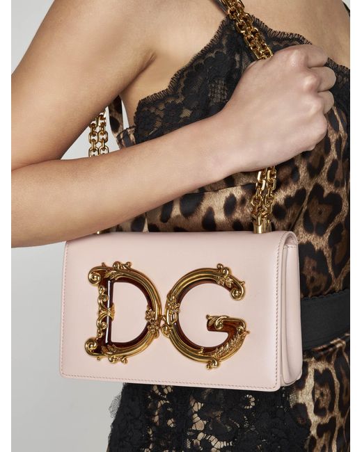 Dolce & Gabbana Natural Dg Girl Nappa Leather Bag
