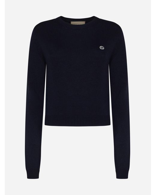Gucci Blue Wool And Cashmere Sweater