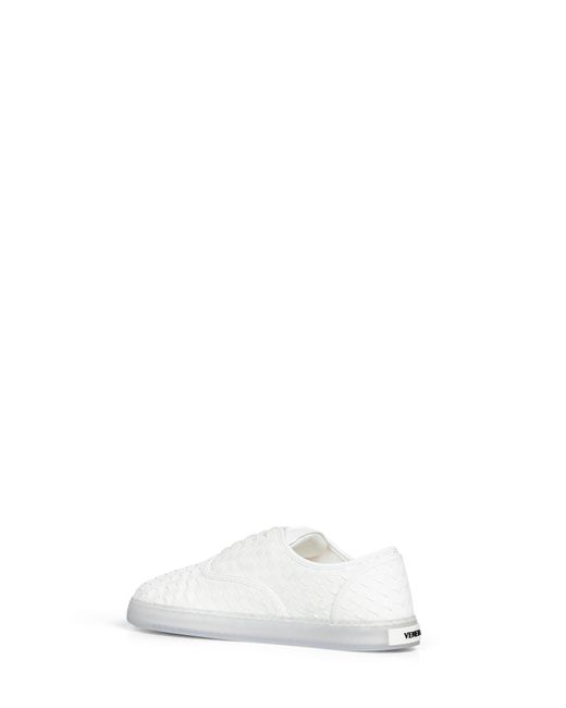 Bottega Veneta White Intrecciato Nappa Leather Serena Sneakers