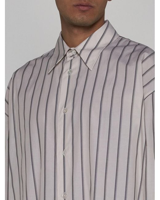Studio Nicholson Gray Loche Pinstriped Cotton Shirt for men