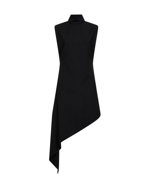 Alaïa Black Wool Gabardine Pointed Dress