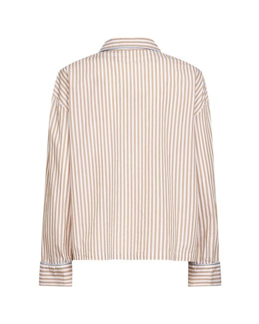 Mc2 Saint Barth White Striped Poplin Astra Pajama-Style Shirt