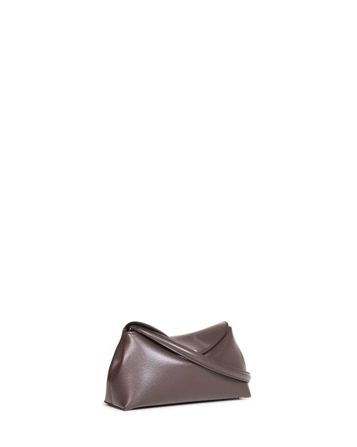 Totême Brown Clutch Bag T-Lock Leather