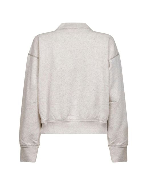 Isabel Marant White Ecru Cotton Moby Logo Sweatshirt