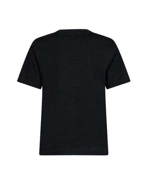 Burberry Black Cotton Ekd Check T-Shirt