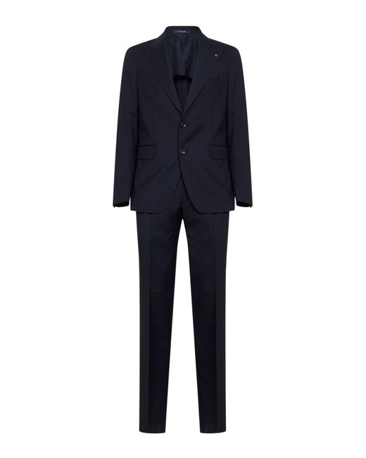 Tagliatore Blue Virgin Wool Single-Breasted Vesuvio Suit for men