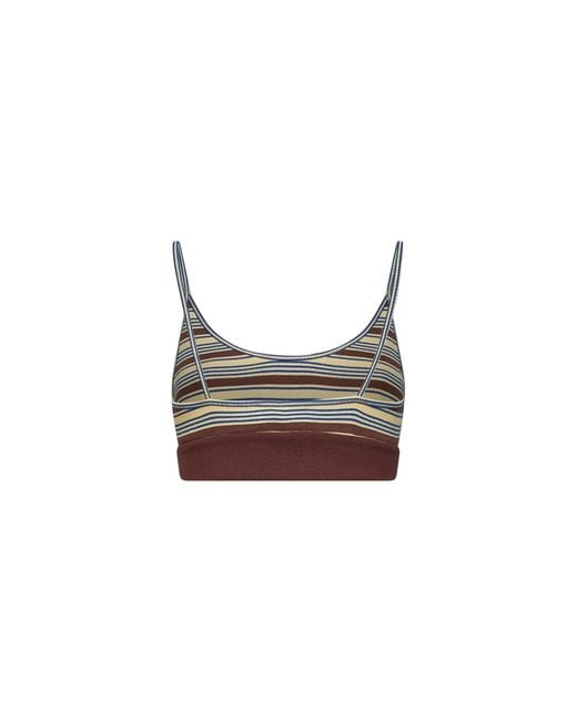 Fendi Multicolor Striped Cotton Knit Bralette Top