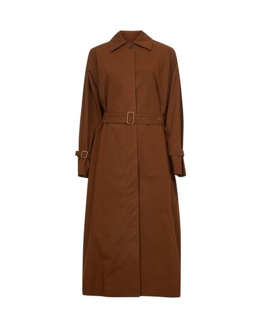 Max Mara Brown Stretch Gabardine Epoche Trench Coat