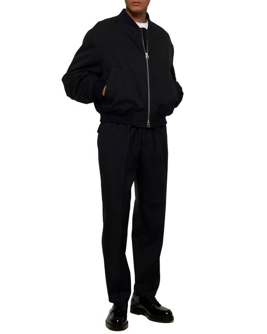 Jil Sander Blue Gabardine Tapered Trousers for men