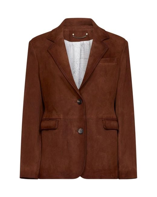 Golden Goose Deluxe Brand Brown Waxed Suede Robyn Blazer