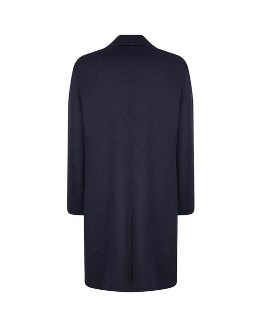 D 40 Blue Double Wool Single-Breasted Coat for men