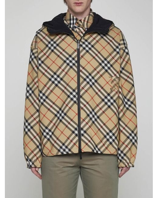 Burberry Multicolor Check Print Nylon Jacket for men