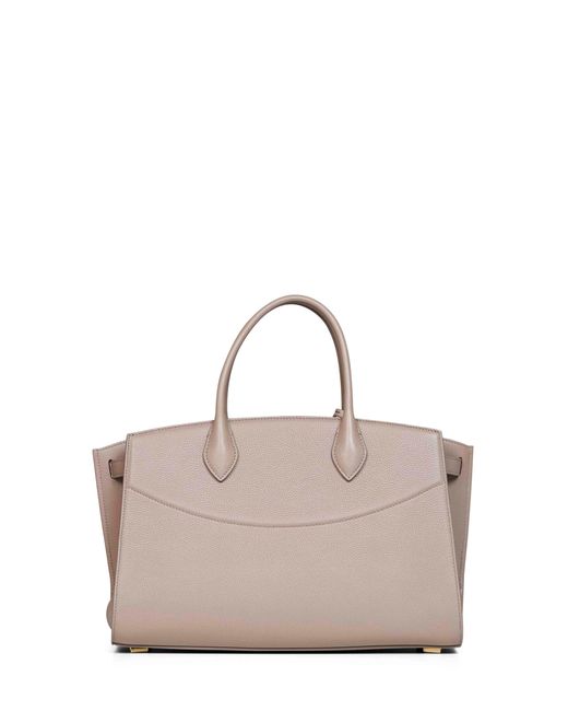 Ferragamo Natural Warm Taupe New Studio Soft Bag (L) Handbag