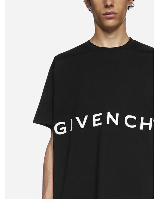 Givenchy Black Logo Cotton Oversized T-shirt for men