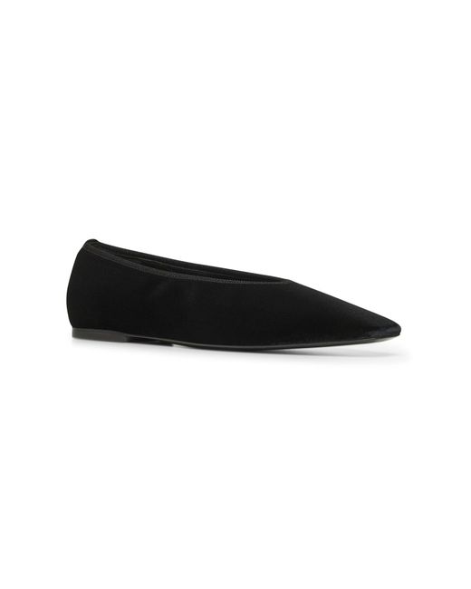 Totême  Black Velvet Minimalist Ballet Flats