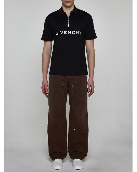 Givenchy Black Logo Cotton Polo Shirt for men