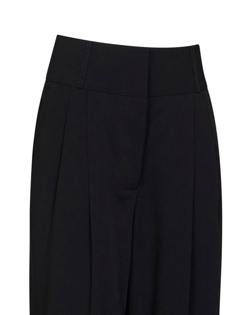 Totême Black Viscose And Wool Balloon Trousers
