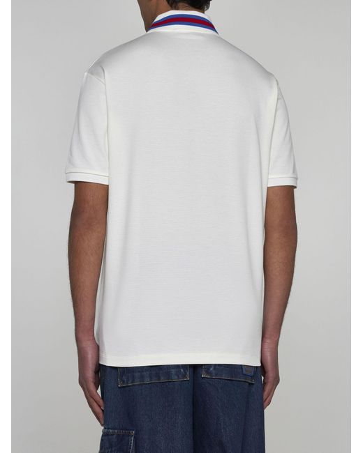 Gucci White Logo Cotton Polo Shirt for men