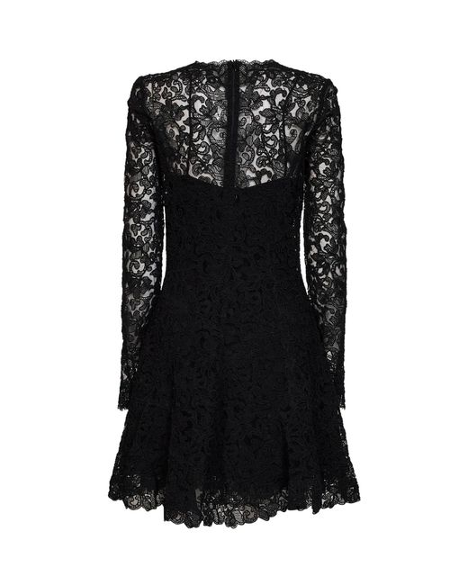 Ermanno Scervino Black Rebrodé Lace Flared Mini Dress
