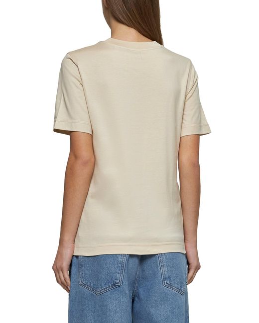 Burberry White Cream Cotton T-Shirt
