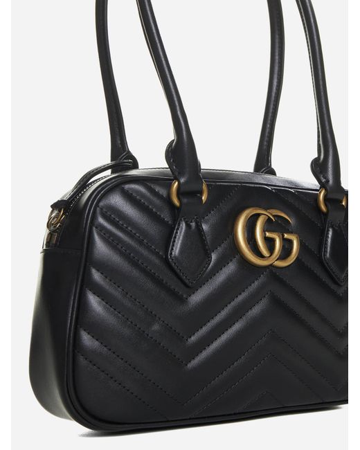 Gucci Black GG Marmont Leather Small Bag