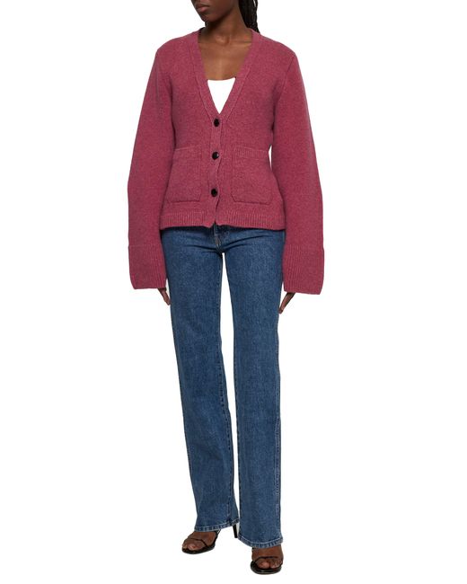 Khaite Red Amaranth Cashmere Scarlet Cardigan
