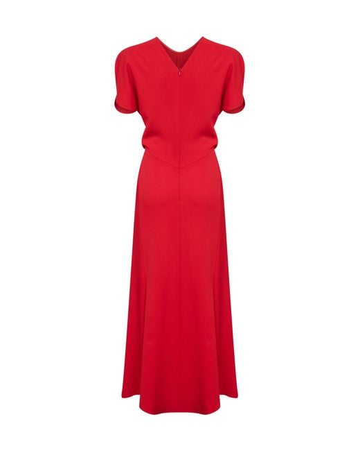 Blanca Vita Fire Cady Arteta Midi Dress With Gathered Detailing