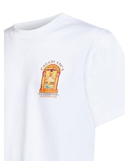 Casablanca White Jersey Hermons Mirage Arch Printed T-Shirt for men