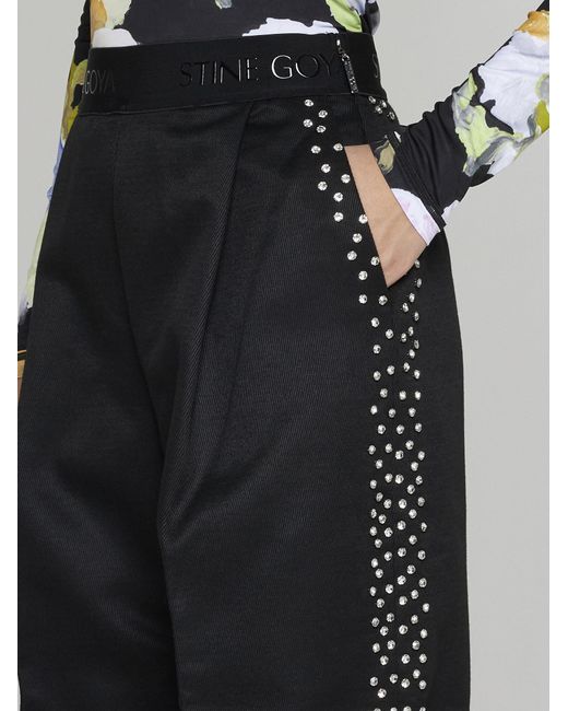 Stine Goya Black Ciara Wool-blend Twill Trousers