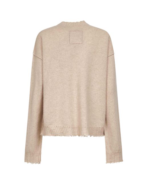 Uma Wang Women's Natural Cashmere Sweater With Distressed Details