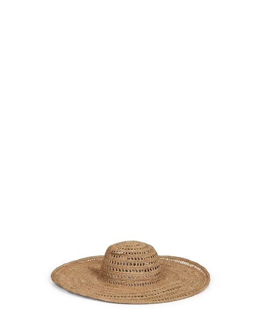 IBELIV Brown Tea Raffia Miaro Floppy Beach Hat