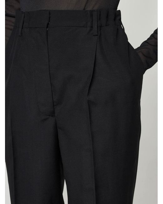 Prada Black Wool And Mohair Trousers