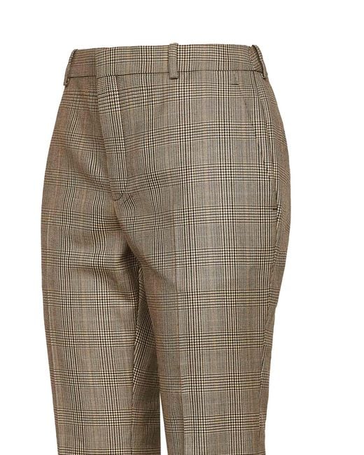 Saint Laurent Natural Checked Flared Trousers